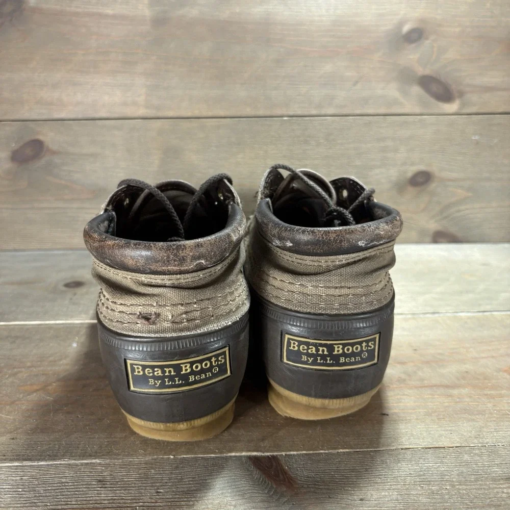 Ll bean moc boots womens size 8 shoes brown canvas waterproof snow shoes